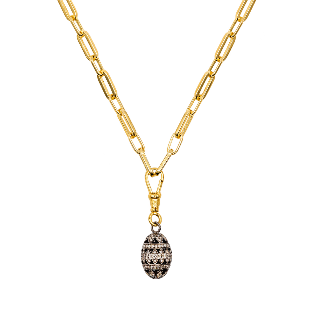 Pavé Diamond Egg Necklace