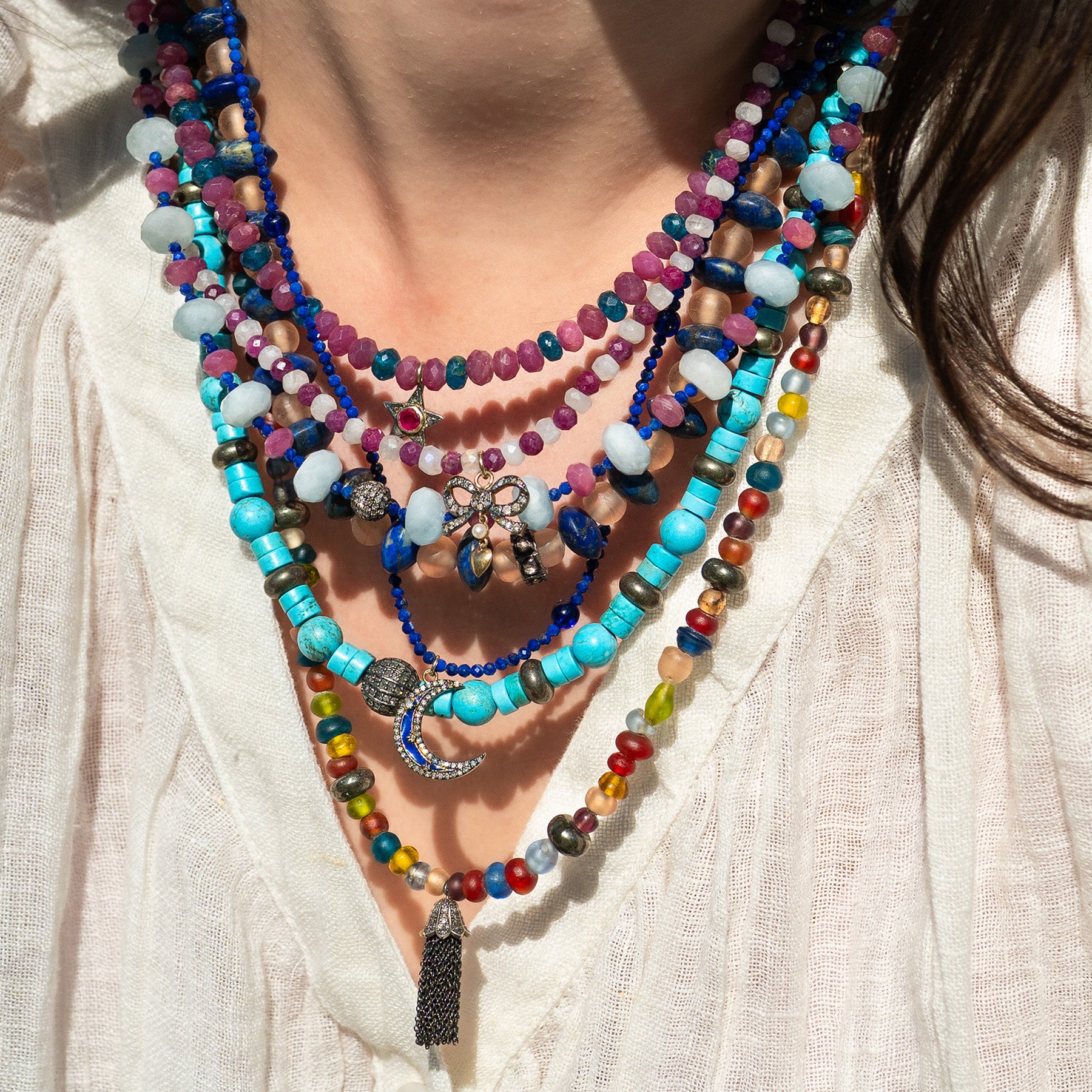 Ruby & Moonstone Necklace