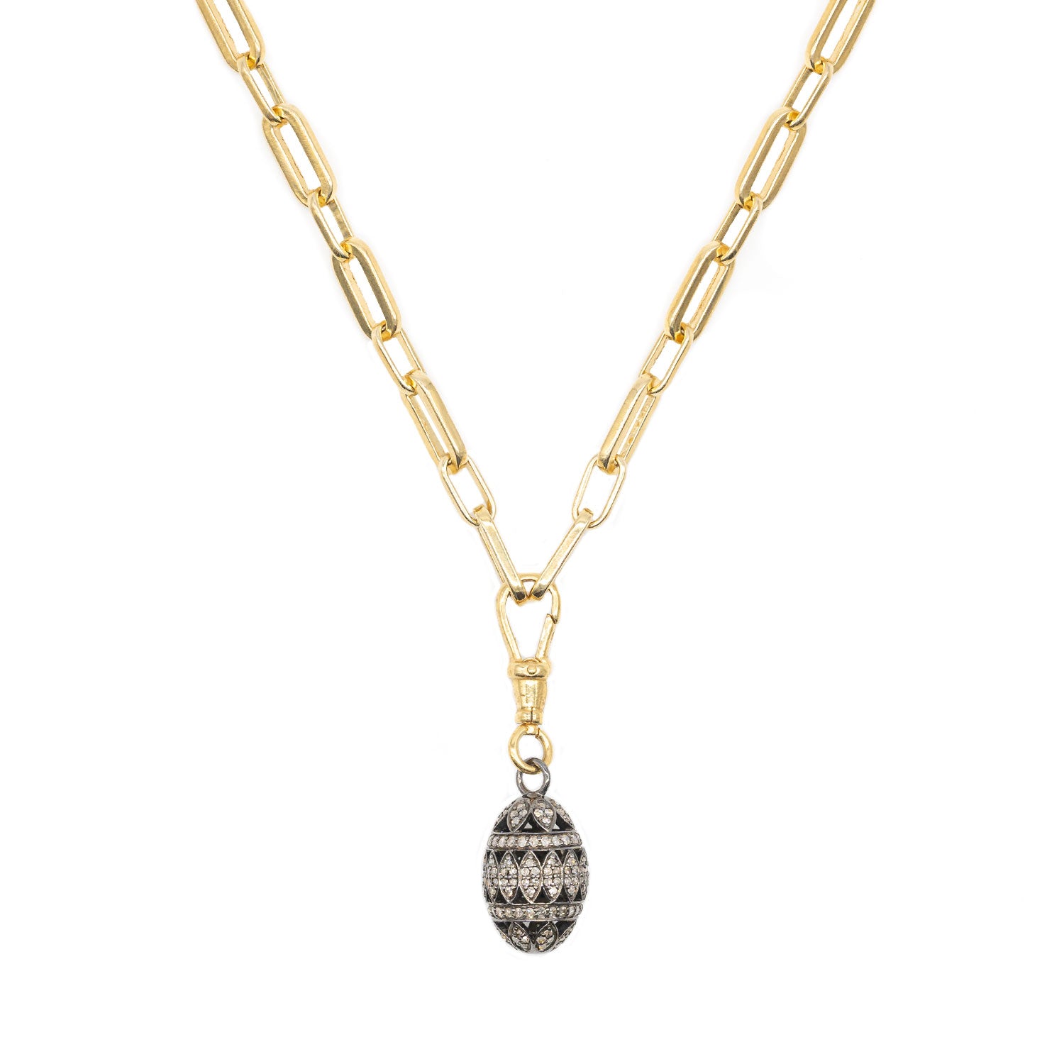 Pavé Diamond Egg Necklace