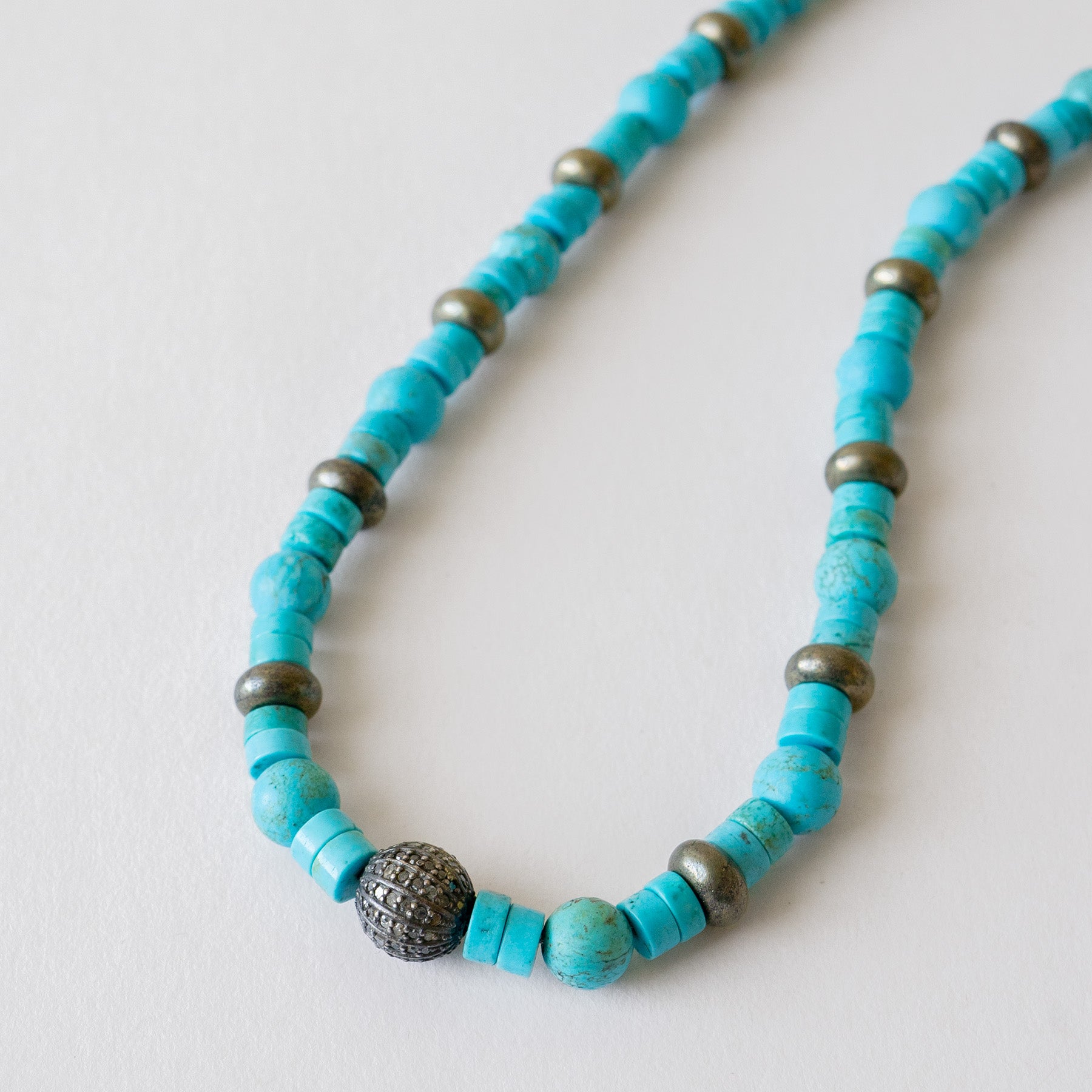 Turquoise and Pyrite Necklace
