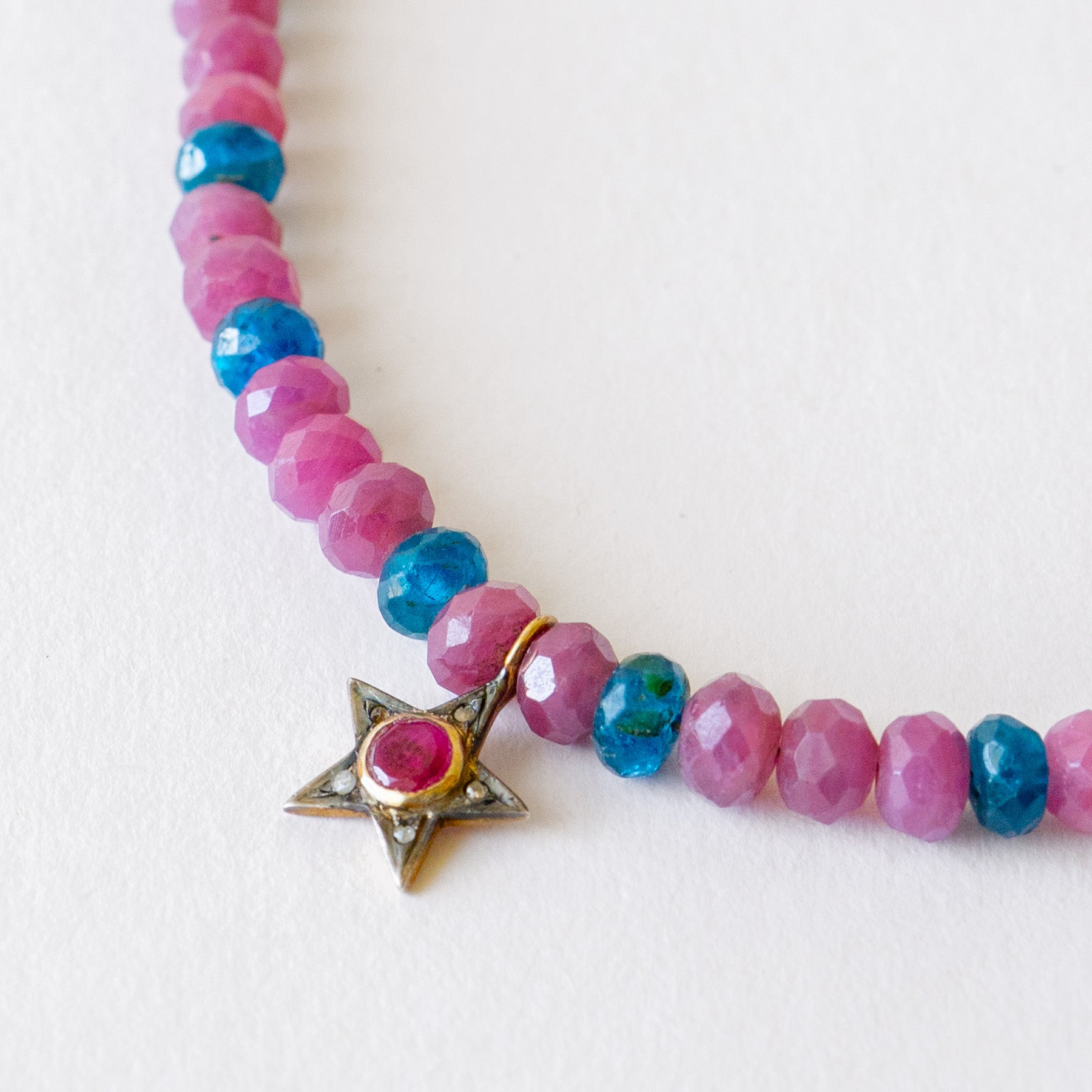 Ruby, Apatite & Star Necklace