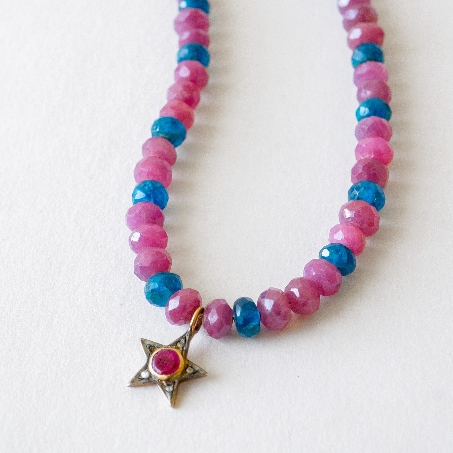 Ruby, Apatite & Star Necklace