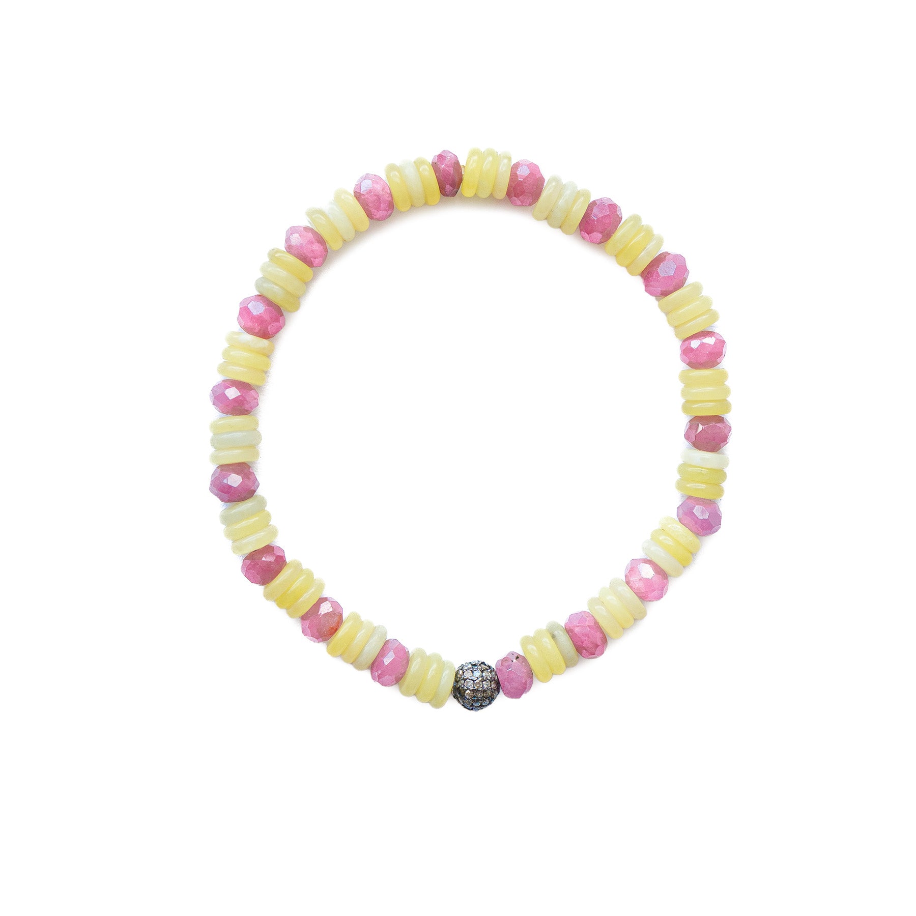 Ruby & Vintage Glass Bracelet