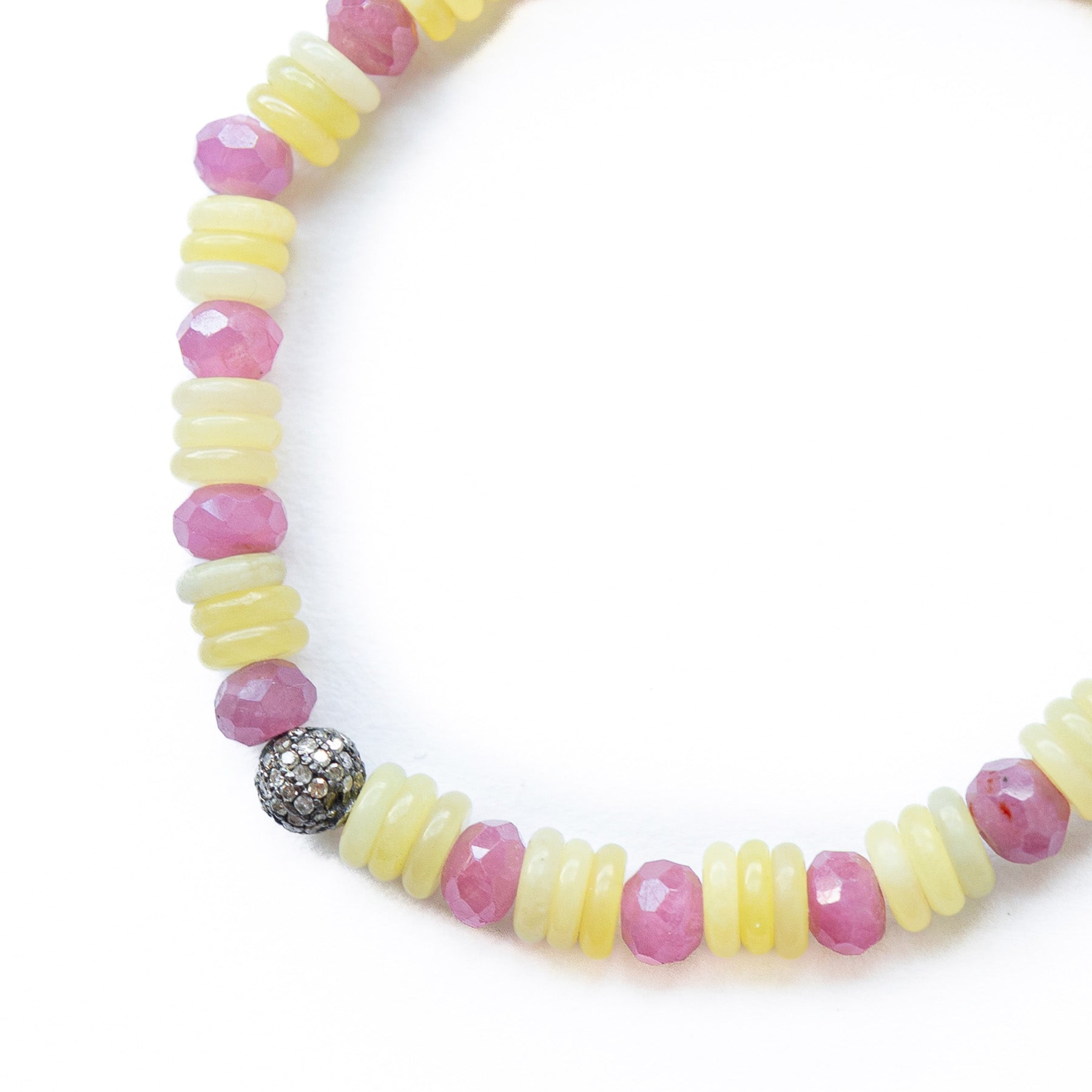 Ruby & Vintage Glass Bracelet