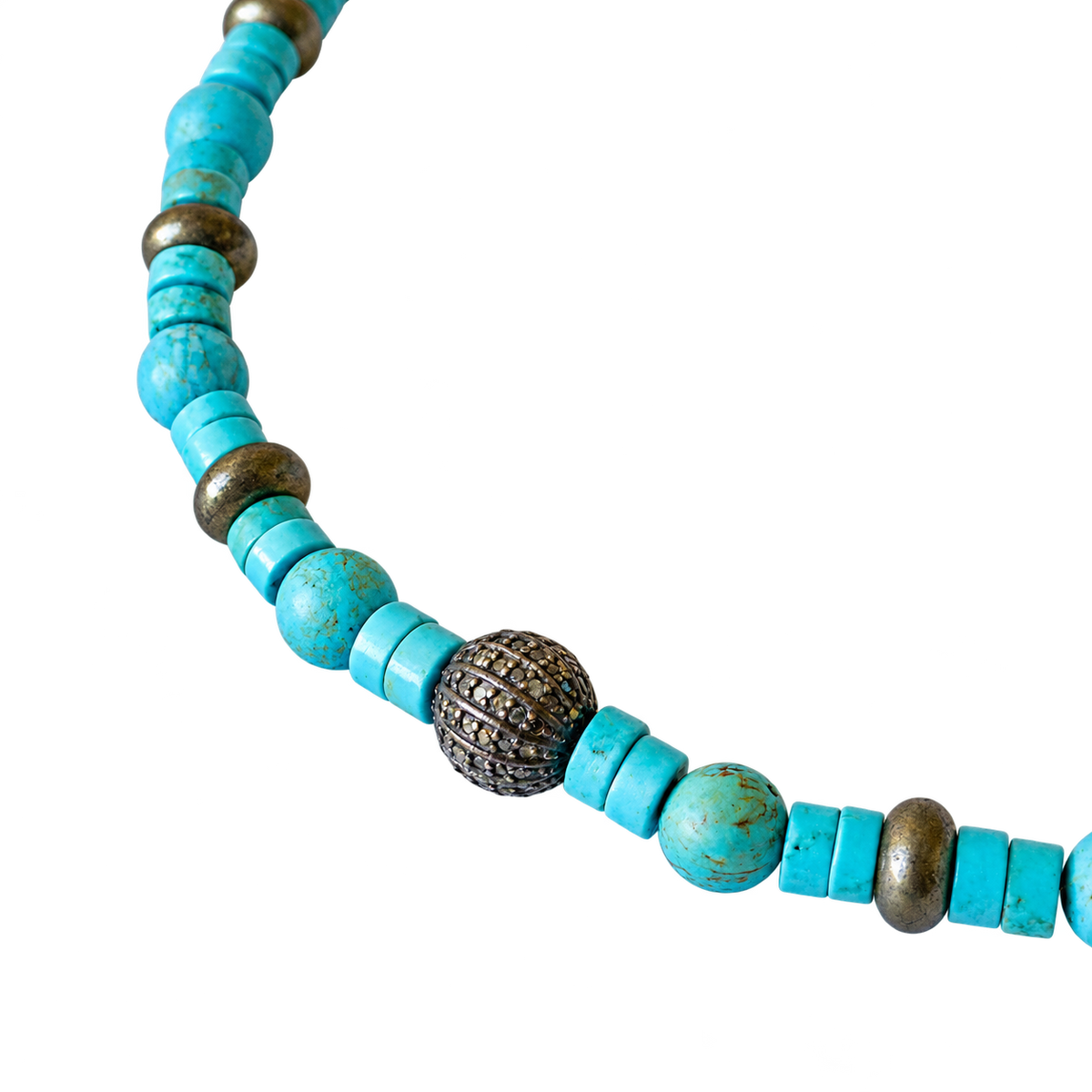 Turquoise and Pyrite Necklace