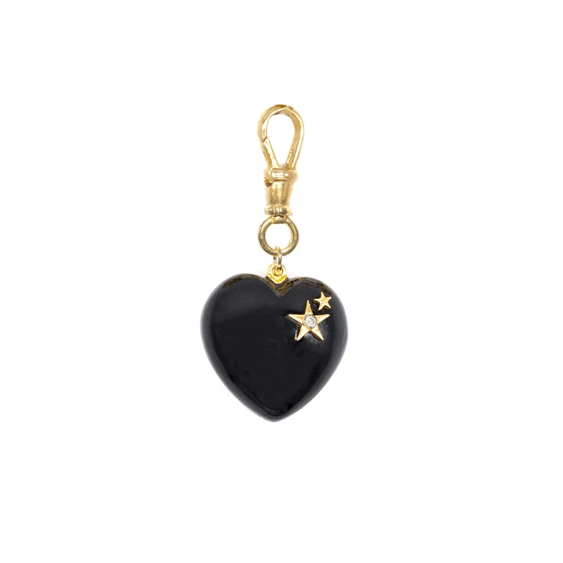 Diamond & Onyx Chunky Heart Pendant