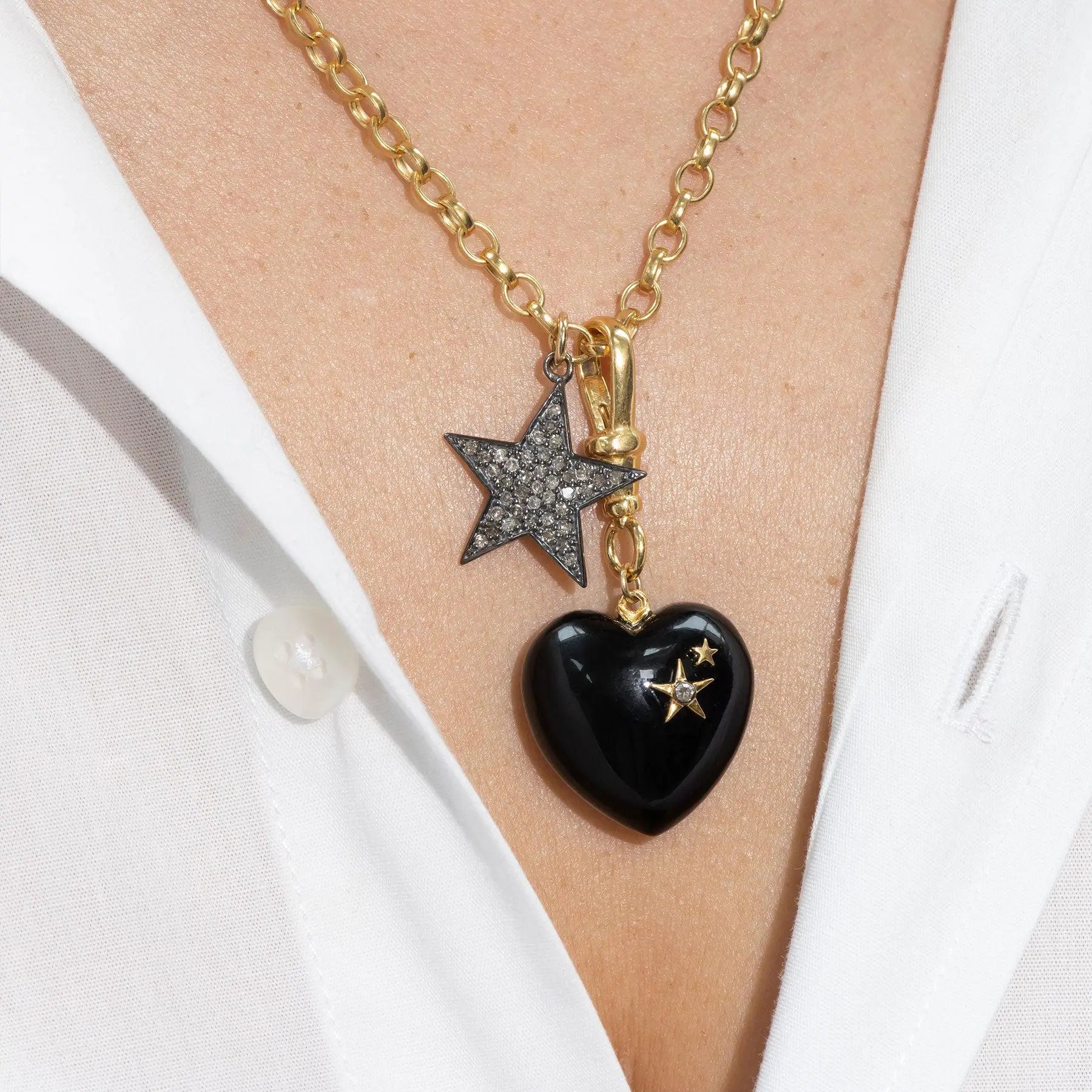 Chunky heart necklace sale