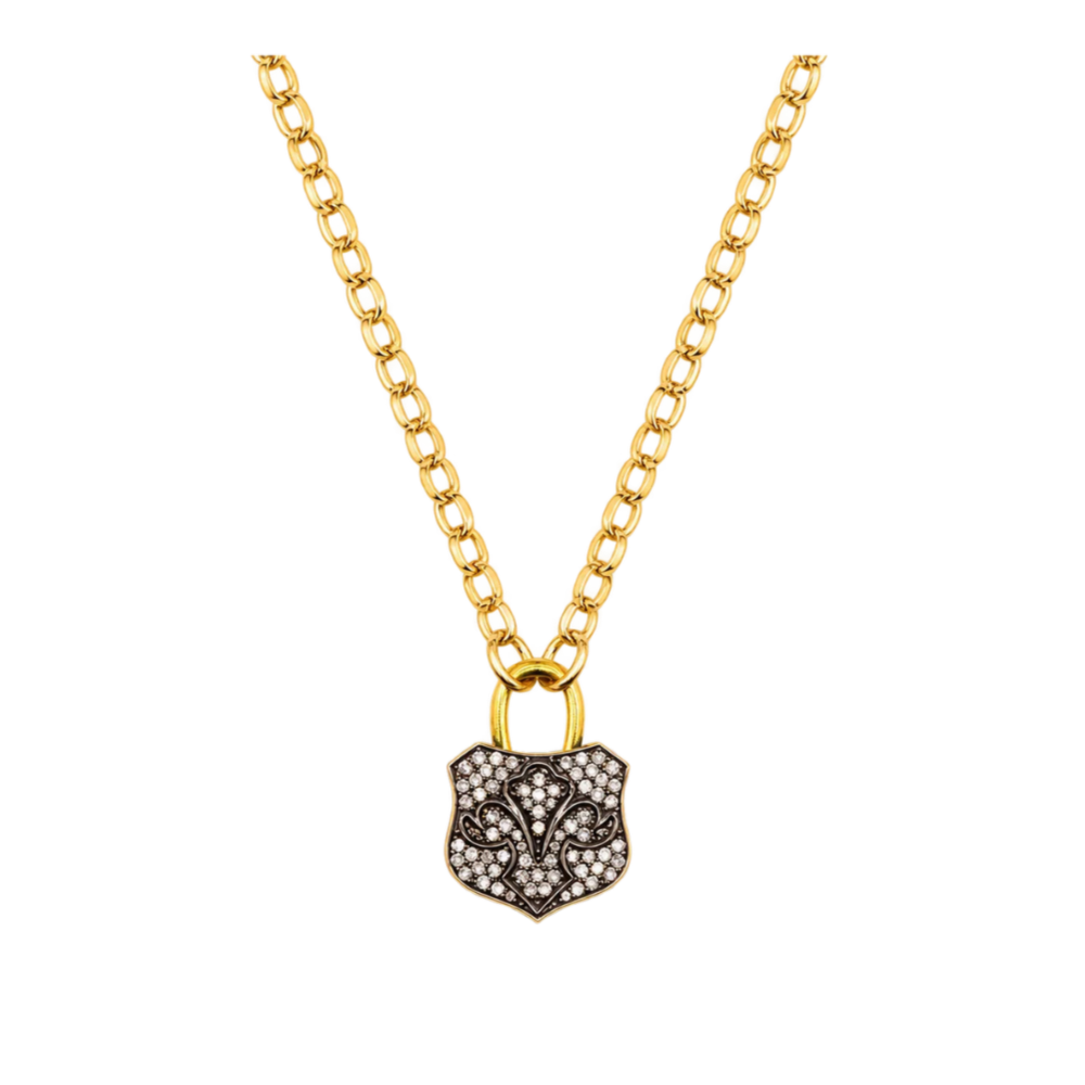 Diamond Chunky Lock Necklace