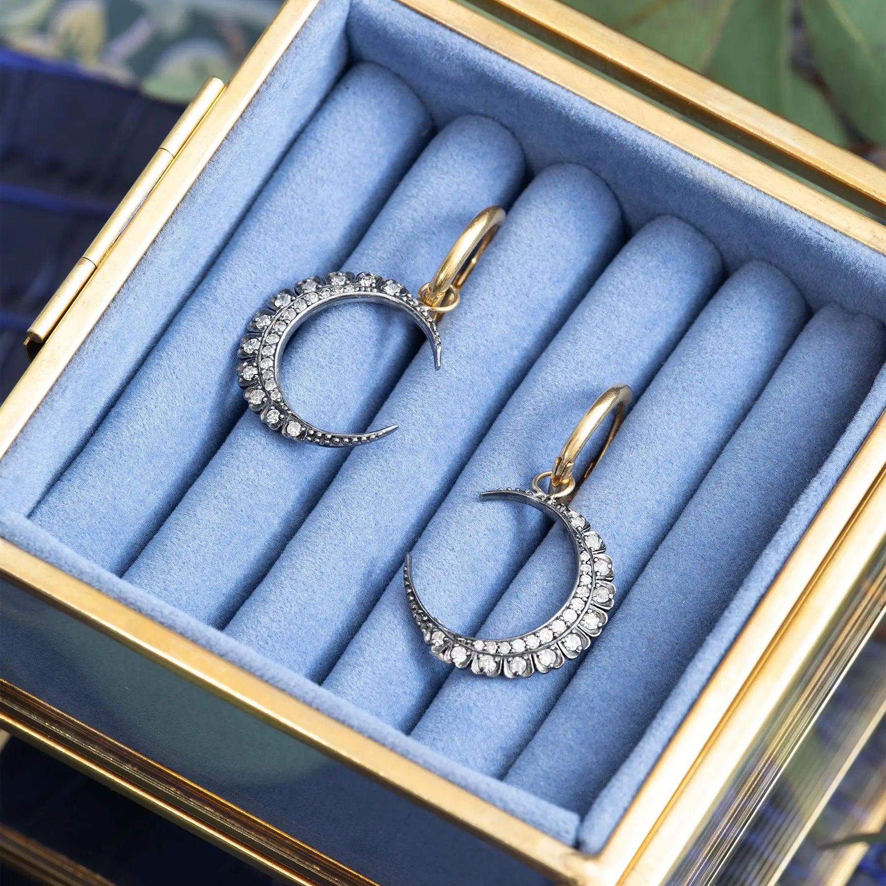 Diamond Classic Crescent Hoops