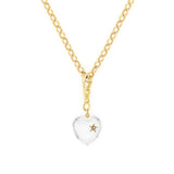 Diamond & Quartz Chunky Heart Necklace