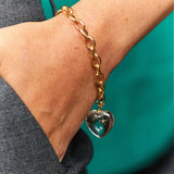 Diamond & Quartz Chunky Heart Bracelet
