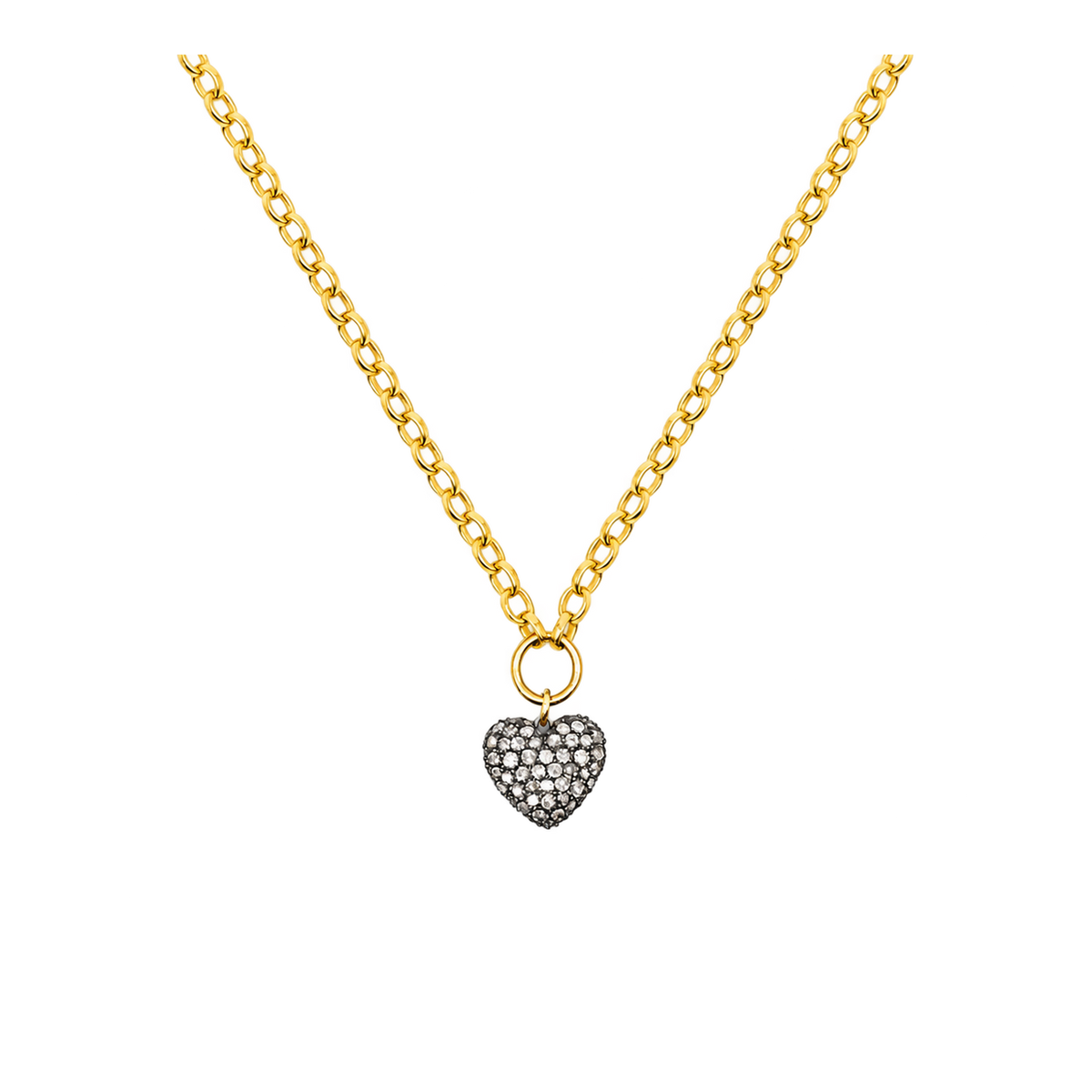 Diamond Cushion Heart Necklace