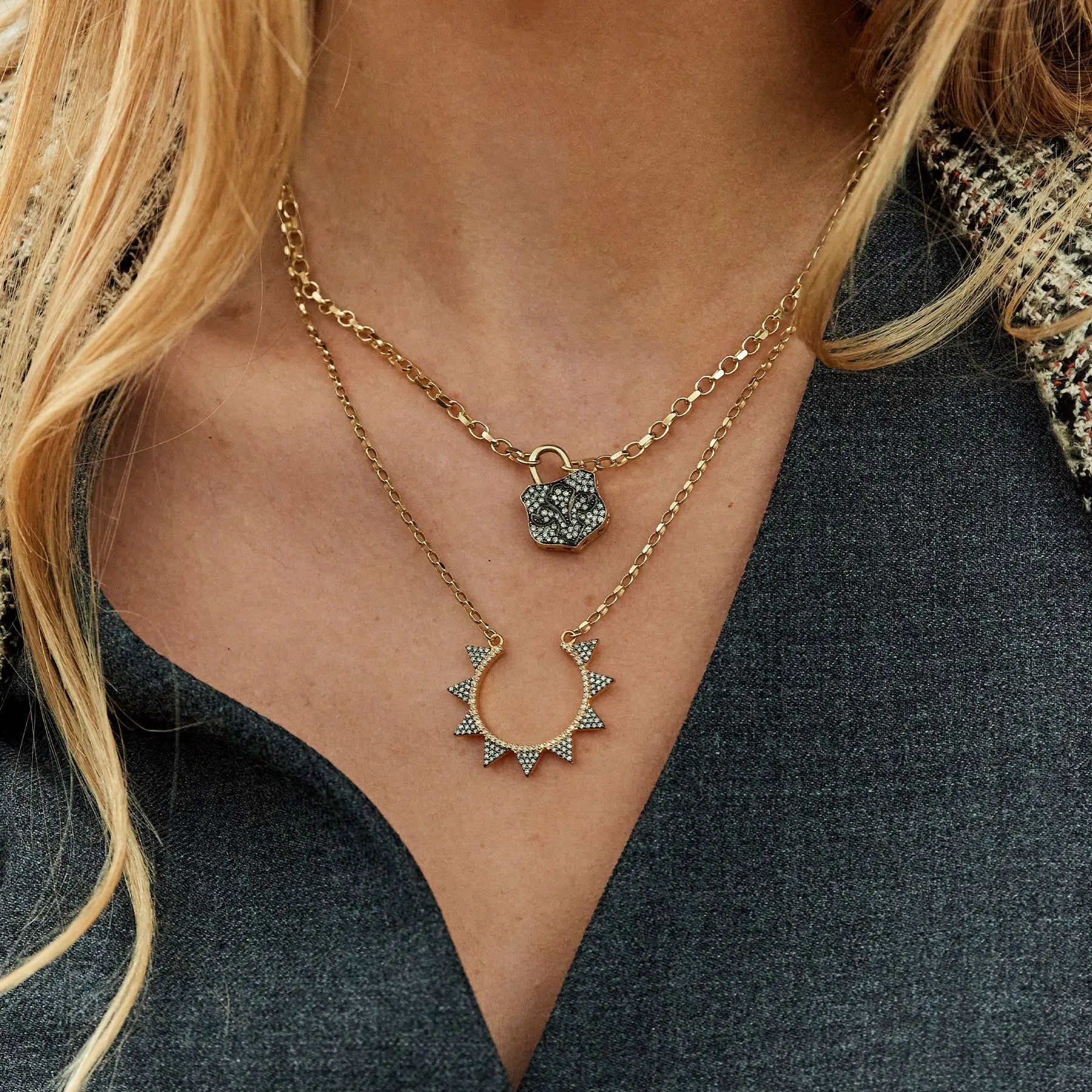 Italian Gold Personalised Love Lock Padlock Necklace | Engravers Guild