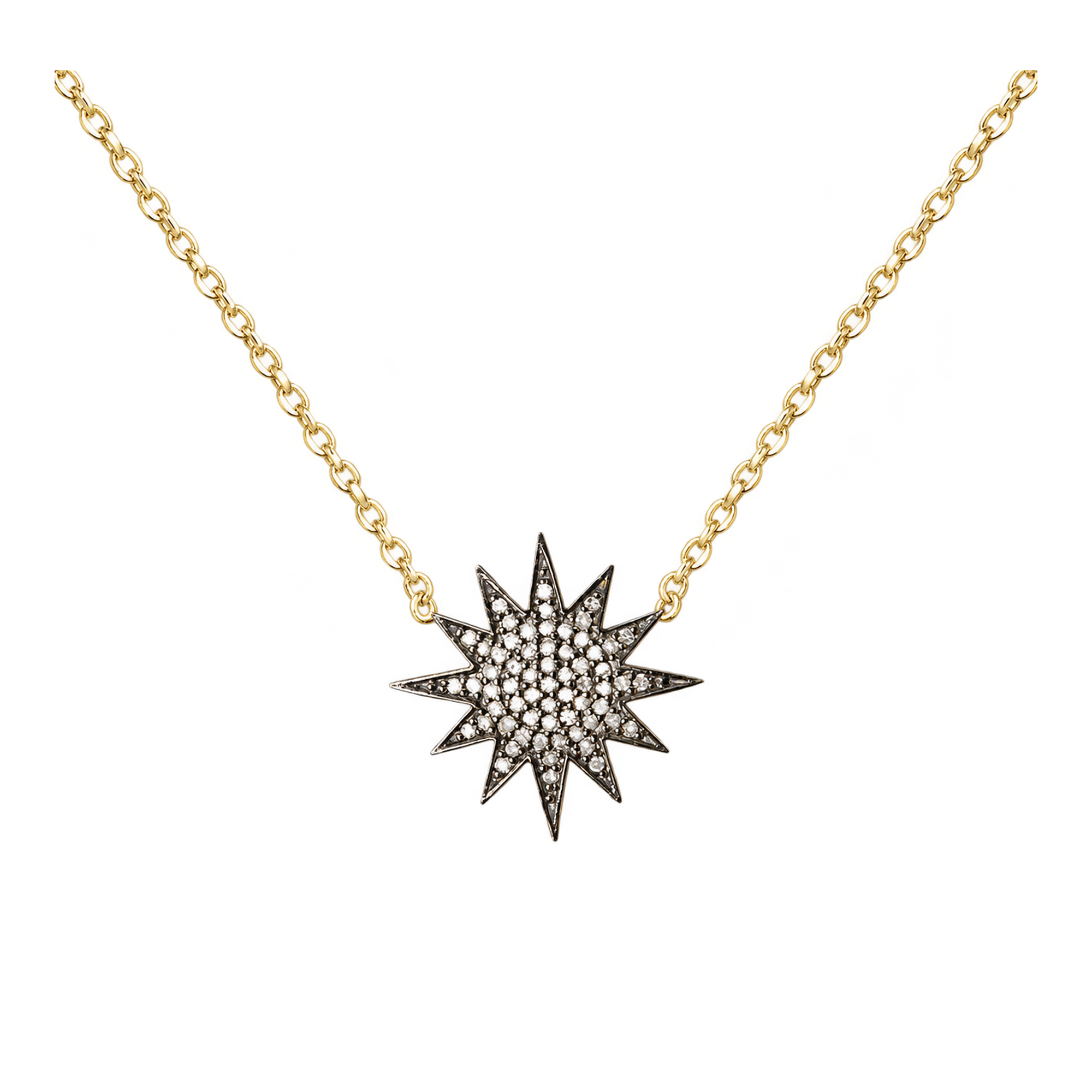 Diamond & Gold Starburst Necklace