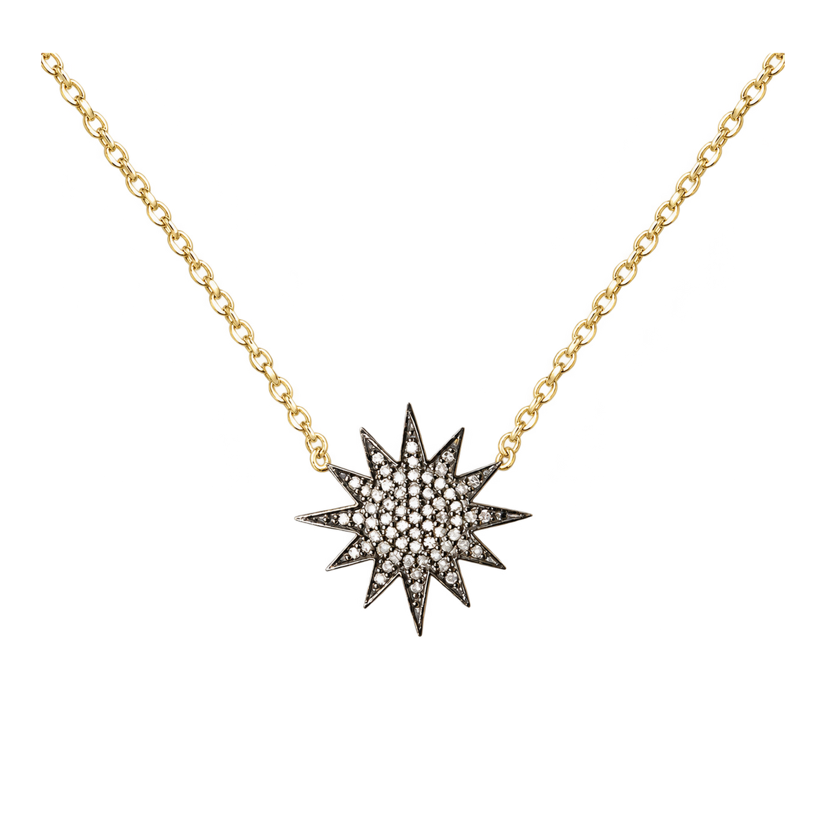 Diamond & Gold Starburst Necklace