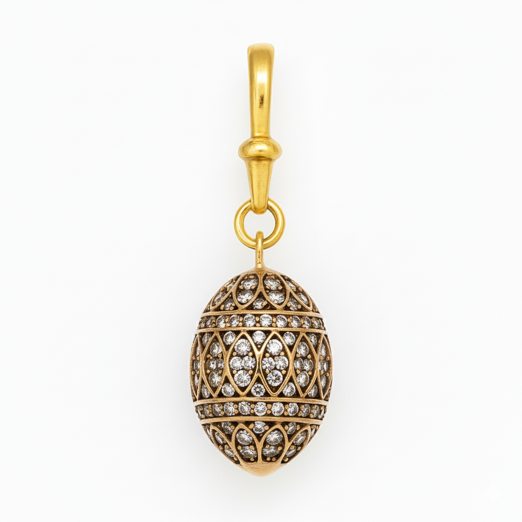 Pavé Diamond Egg Pendant