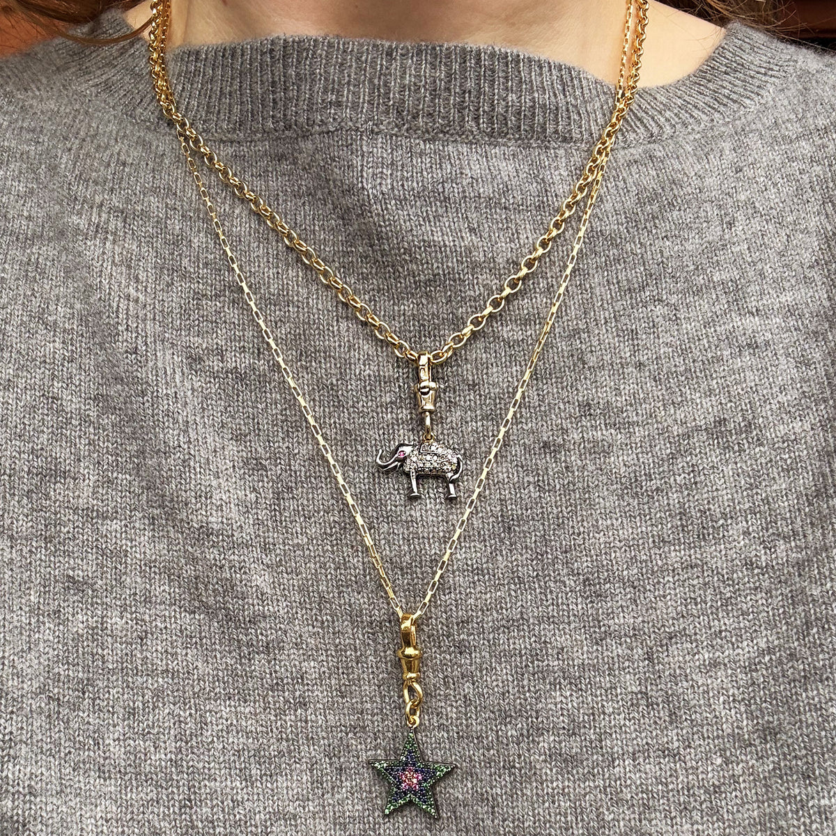 Diamond Elephant Pendant