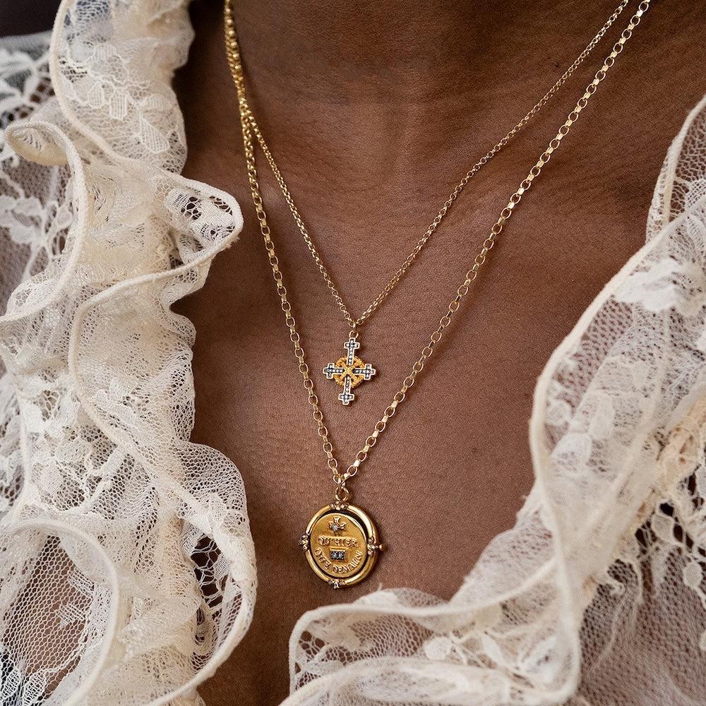 The Halo Cross Necklace