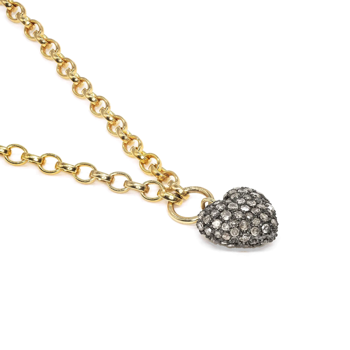 Diamond Cushion Heart Necklace