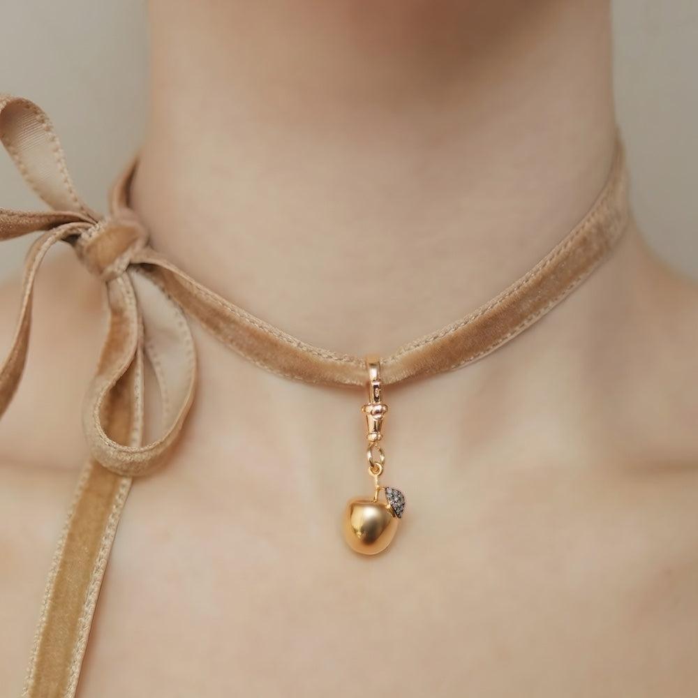 Diamond Apple Pendant