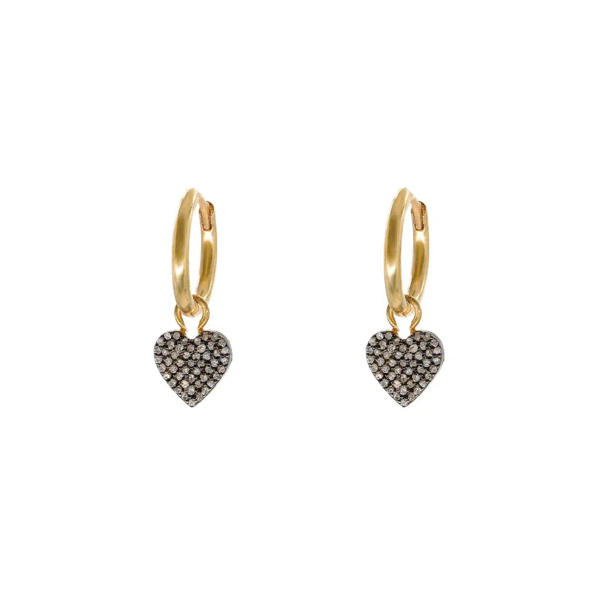 Diamond Heart Hoops