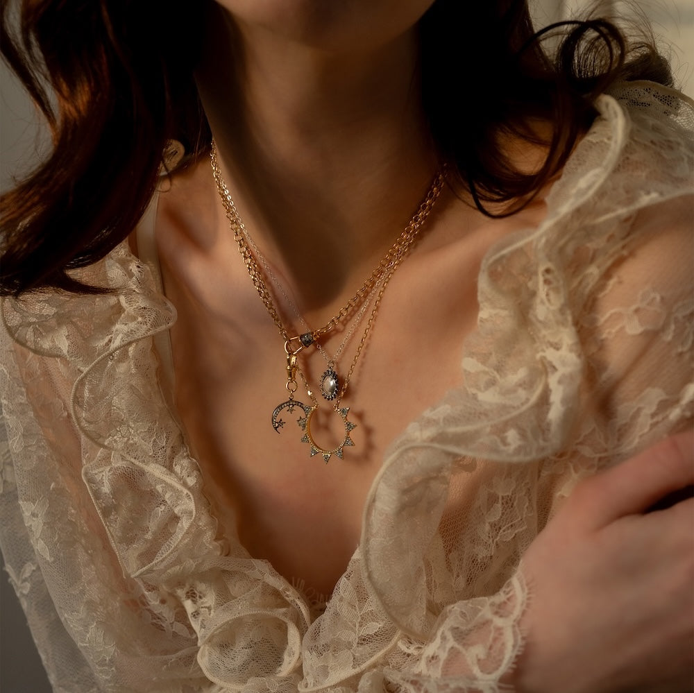 Diamond Horseshoe Spike Necklace