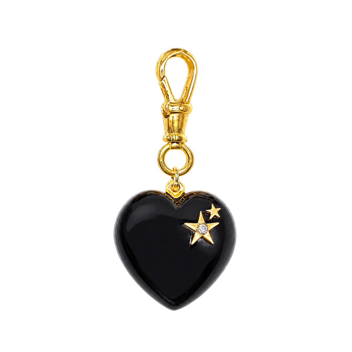 Diamond & Onyx Chunky Heart Pendant