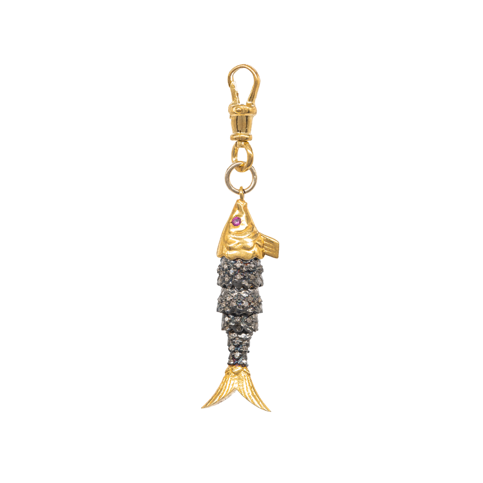 Diamond & Ruby Fish Pendant