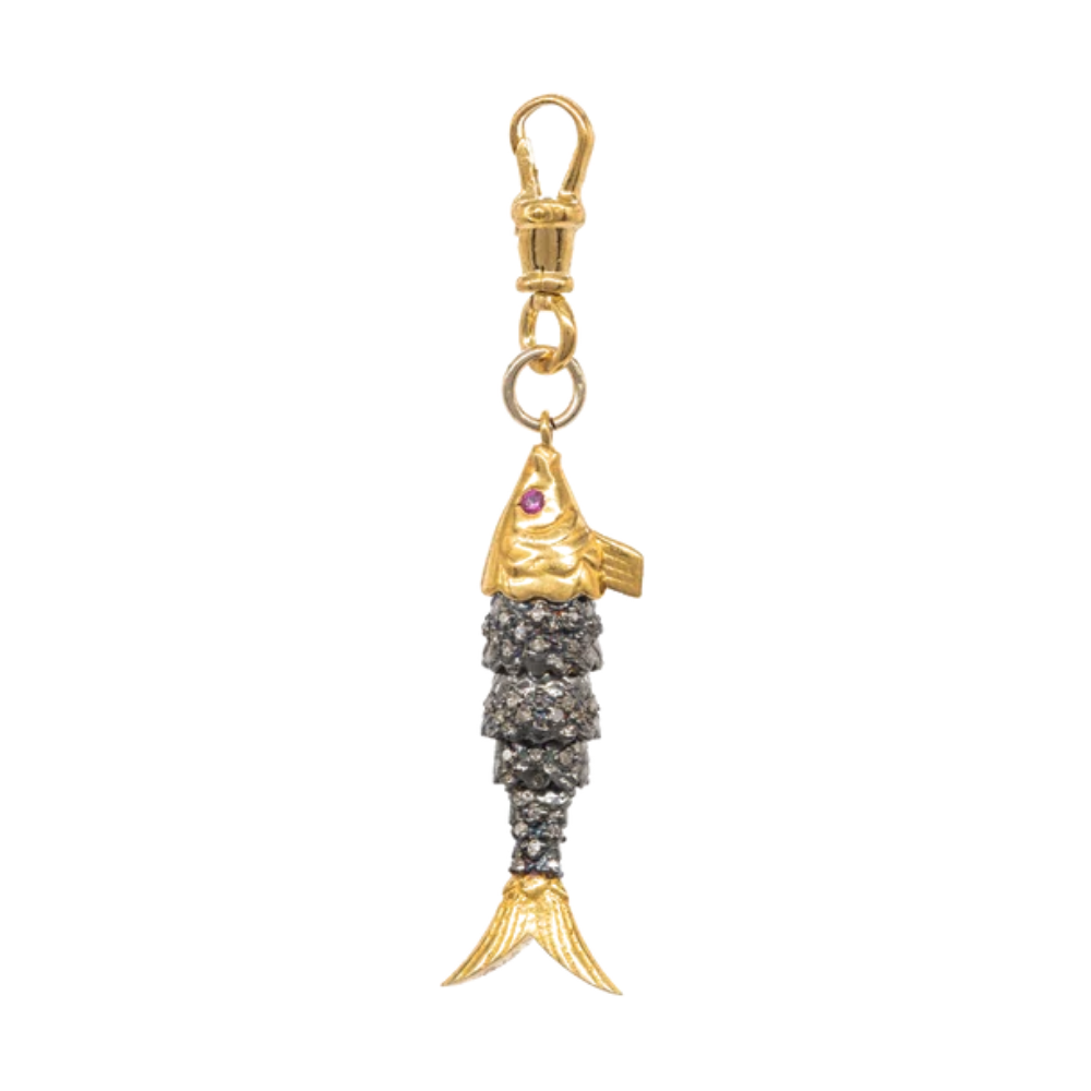 Diamond & Ruby Fish Pendant