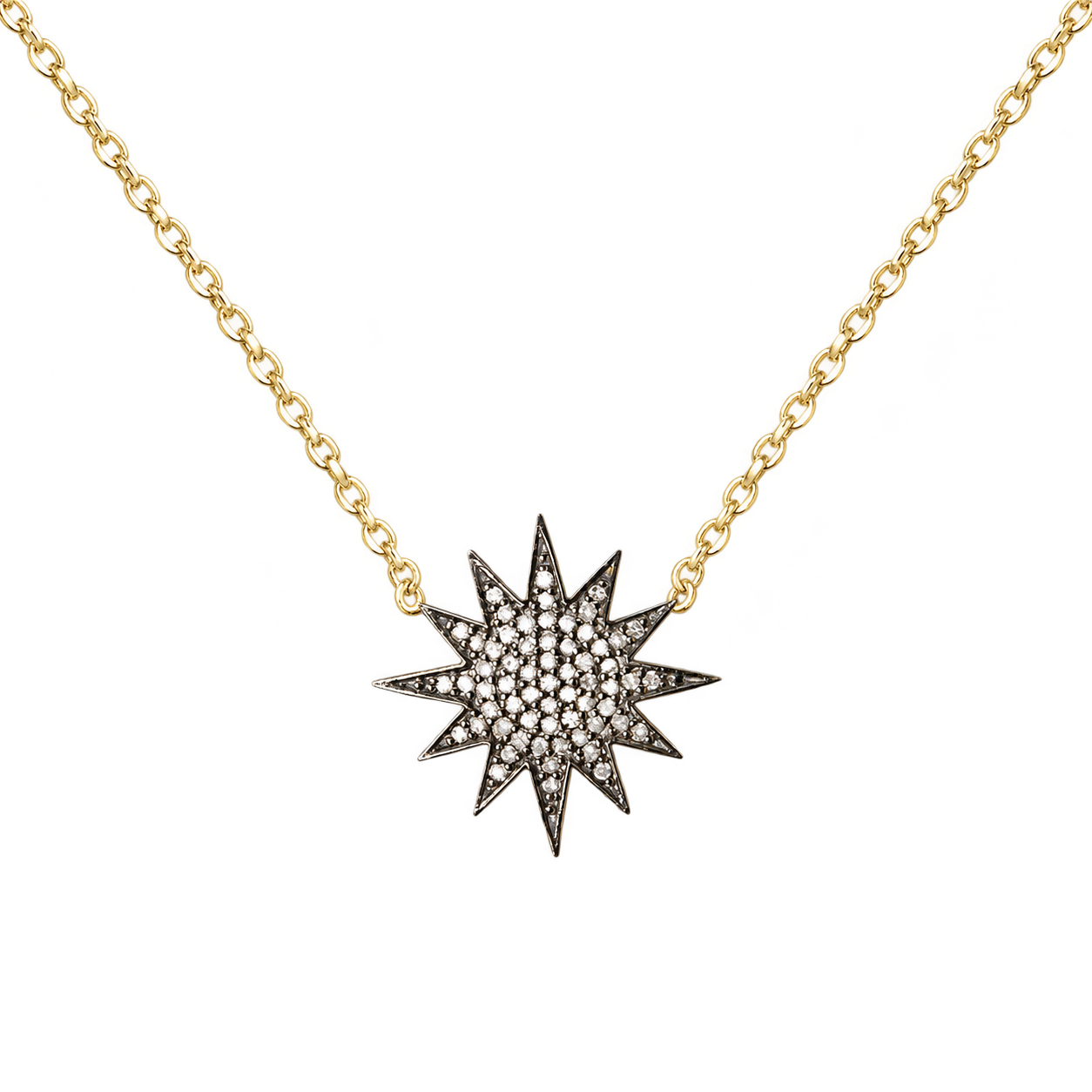 Diamond & Gold Starburst Necklace