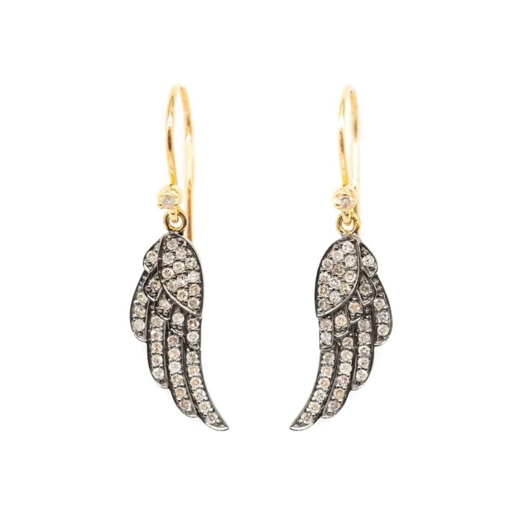 Diamond Angel Wing Earrings
