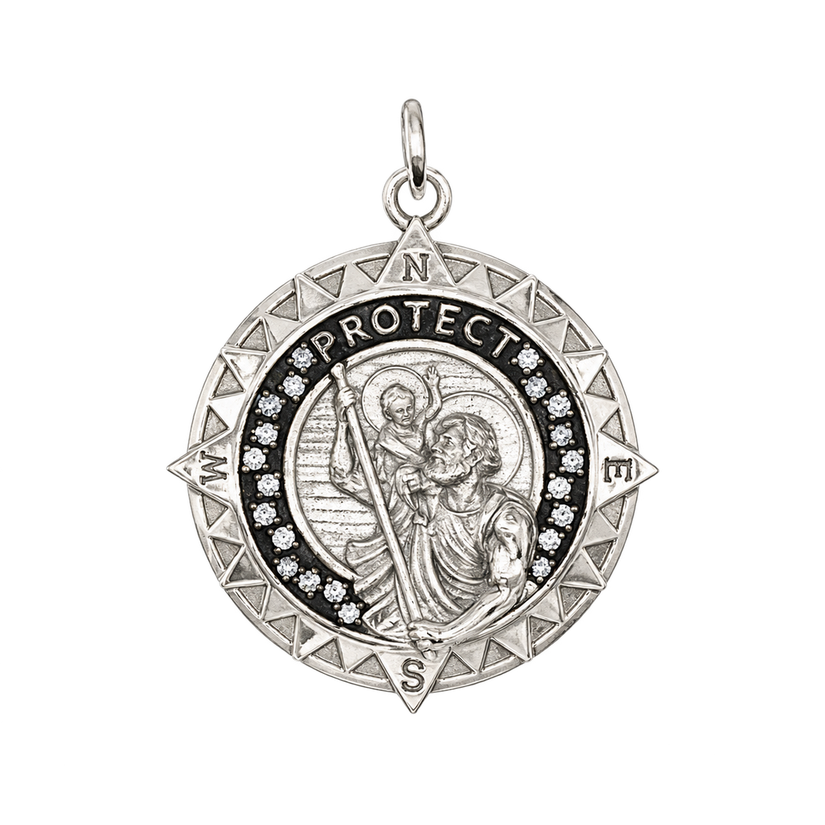 Angie Smith x KLM Diamond & Silver St Christopher Pendant