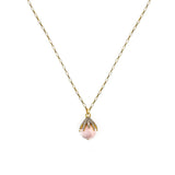 Diamond Claw & Pink Opal Necklace