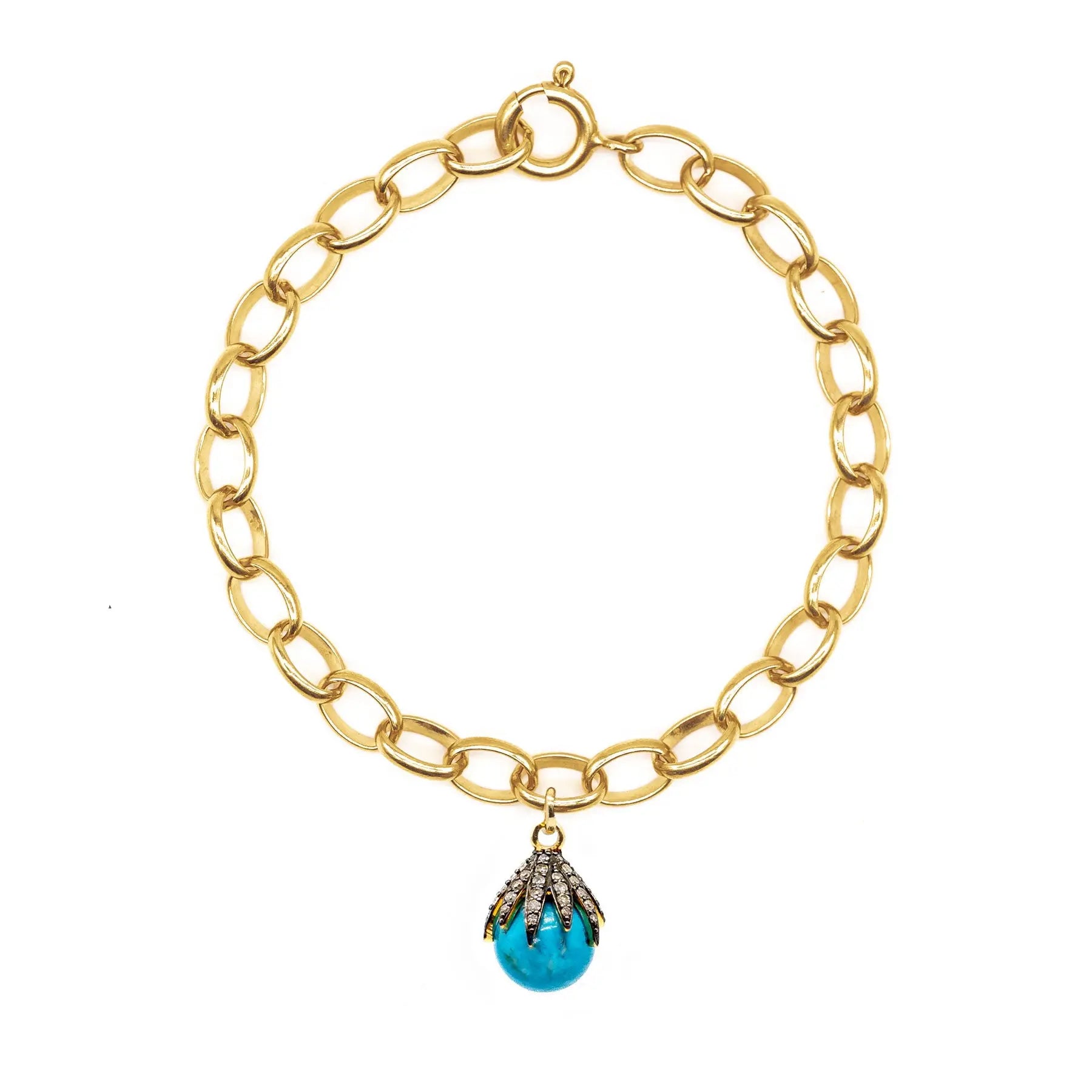 Diamond Claw & Turquoise Bracelet