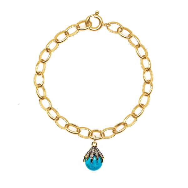 Diamond Claw & Turquoise Bracelet