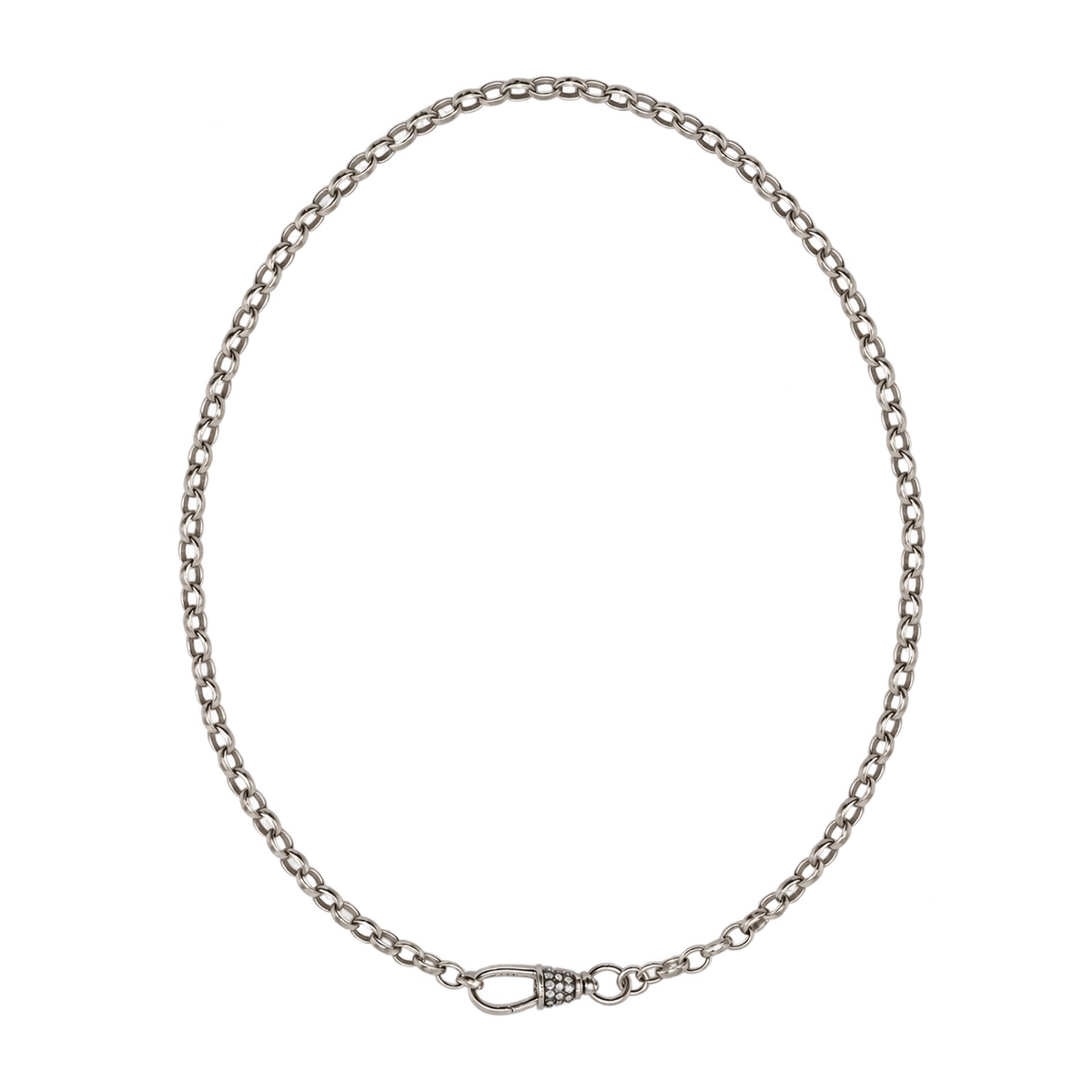 Diamond Silver Albert Swivel Necklace