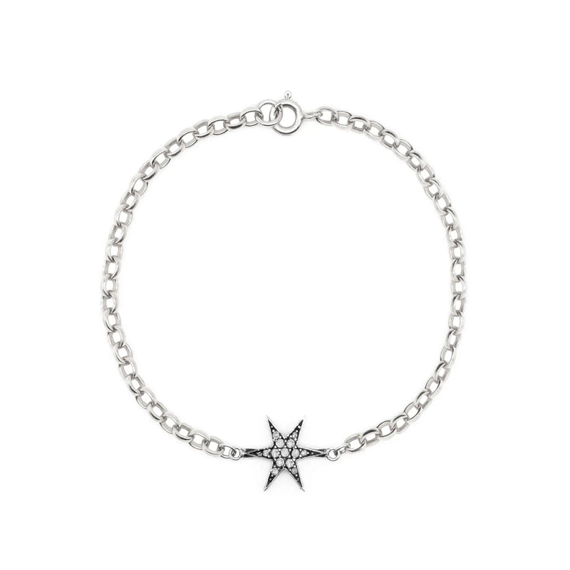 Diamond & Silver Cosmic Star Bracelet