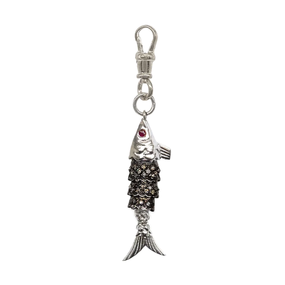 Diamond & Silver, Ruby Fish Pendant