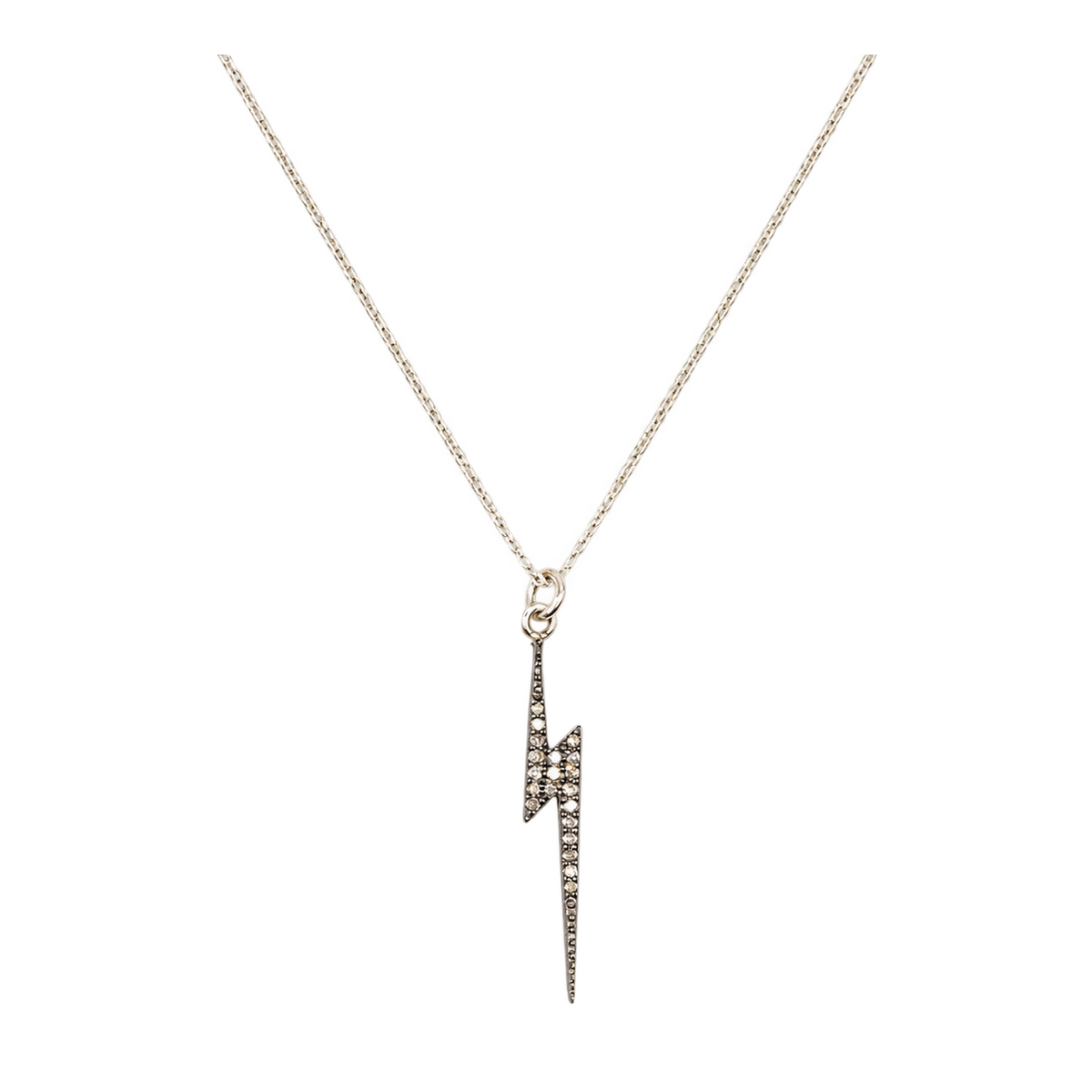 Diamond & Silver Lightning Bolt Necklace