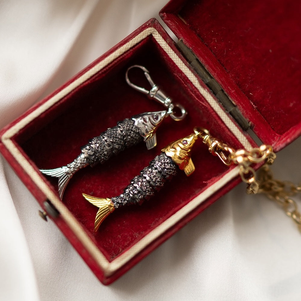 Diamond & Silver, Ruby Fish Pendant