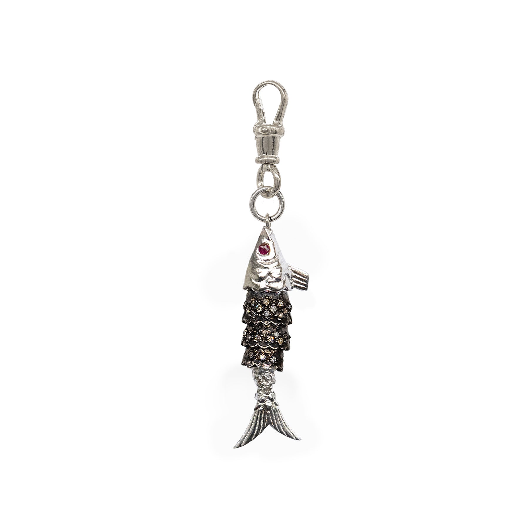 Diamond & Silver, Ruby Fish Pendant
