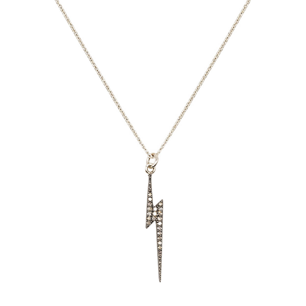 Diamond & Silver Lightning Bolt Necklace