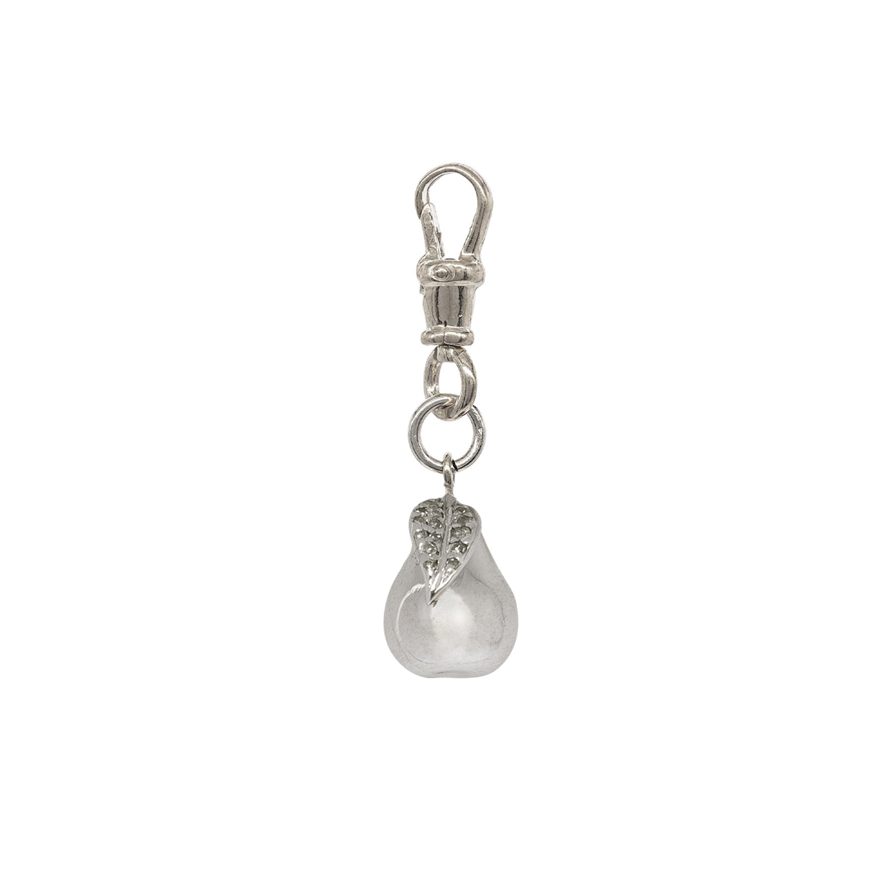 Diamond & Silver Pear Pendant