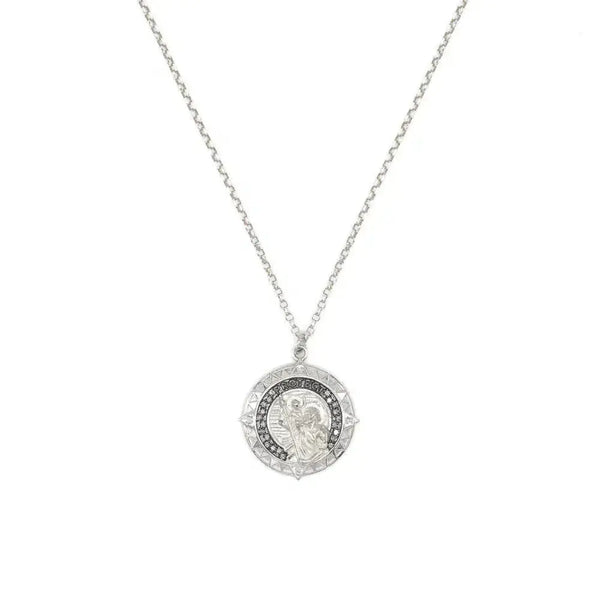 Angie Smith x KLM Diamond & Silver St Christopher Necklace