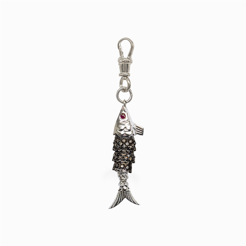 Diamond & Silver, Ruby Fish Pendant
