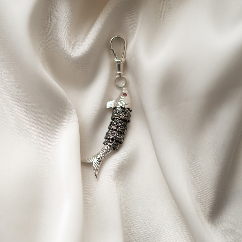 Diamond & Silver, Ruby Fish Pendant