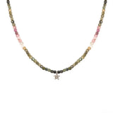 Diamond Daisy & Tourmaline Bead Necklace