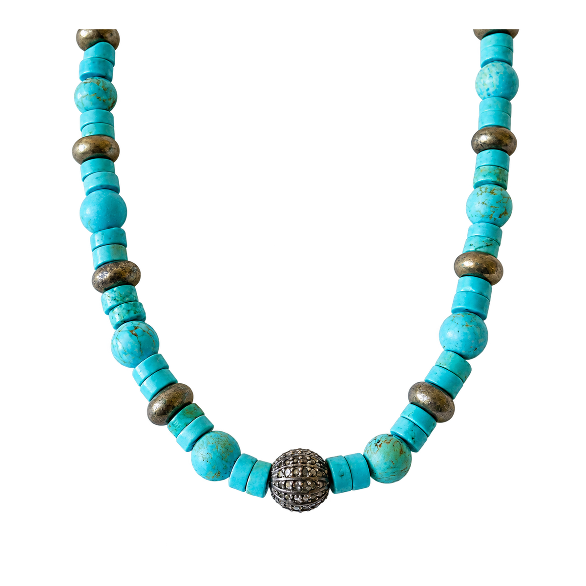 Turquoise and Pyrite Necklace