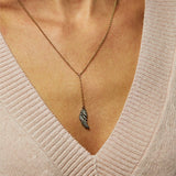 Diamond Angel Wing Drop Pendant Necklace