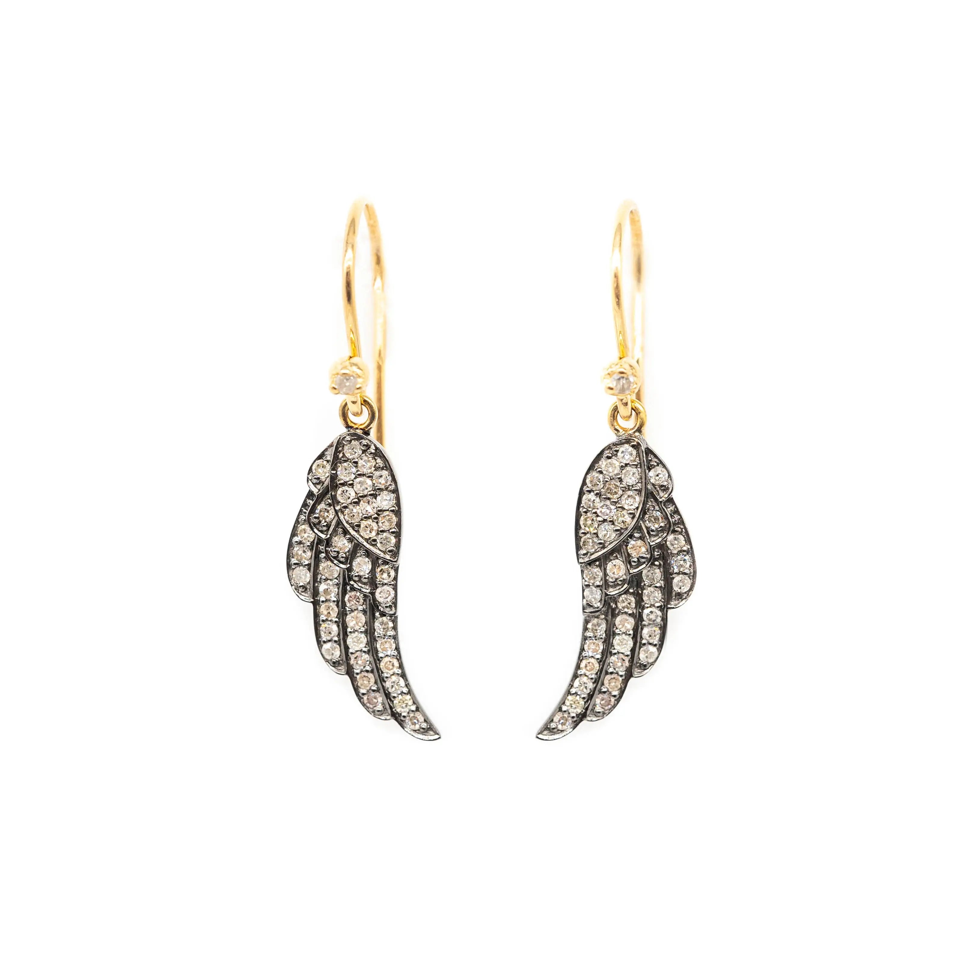 Diamond Angel Wing Earrings